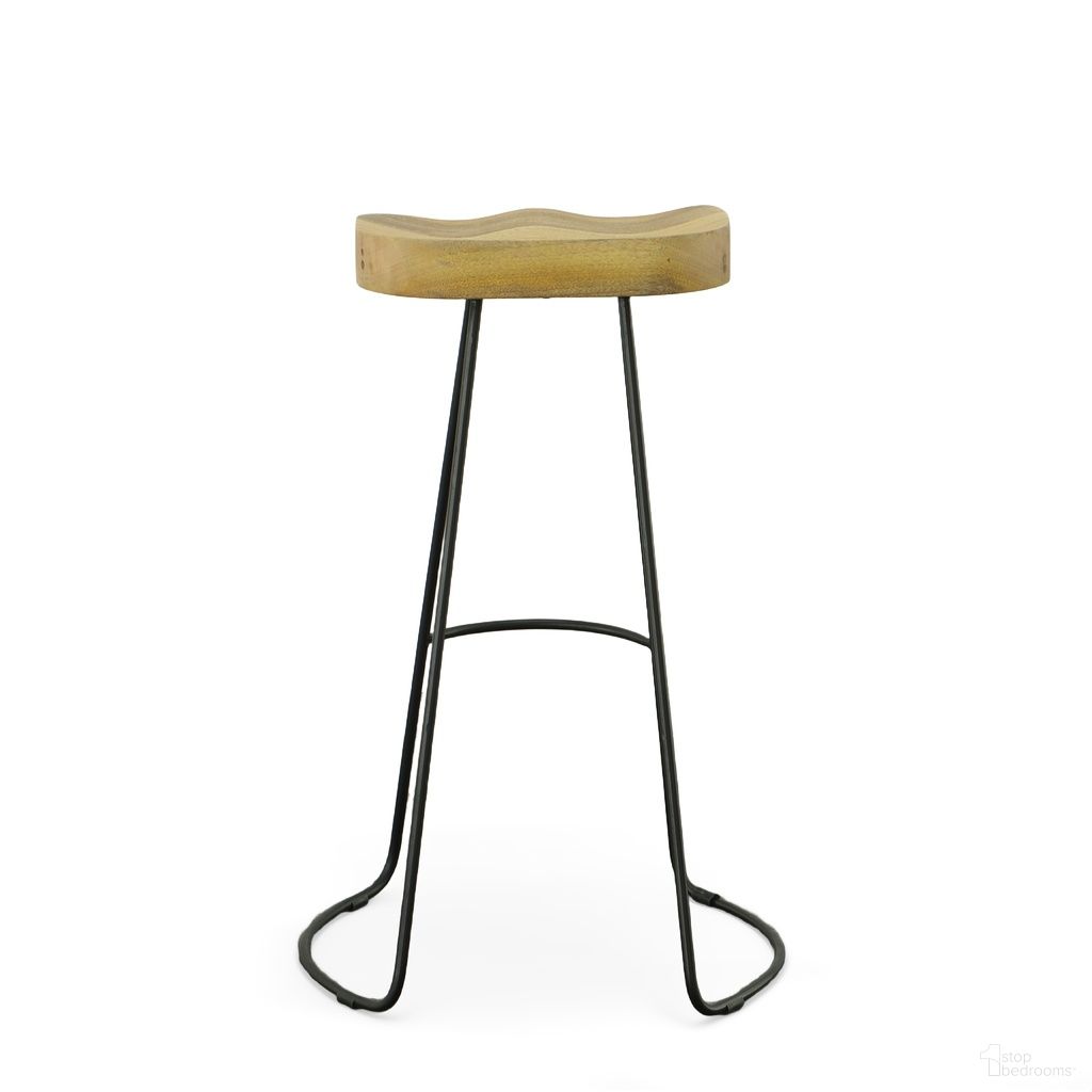 The appearance of Saga 31 Inch Barstool - Set of 2 In Natural Seat and Black Base designed by Carolina Living in the modern / contemporary interior design. This natural/black piece of furniture was selected by 1StopBedrooms from Saga Collection to add a touch of cosiness and style into your home. Sku: CF3011NMNGTBK. Material: Mango Wood.