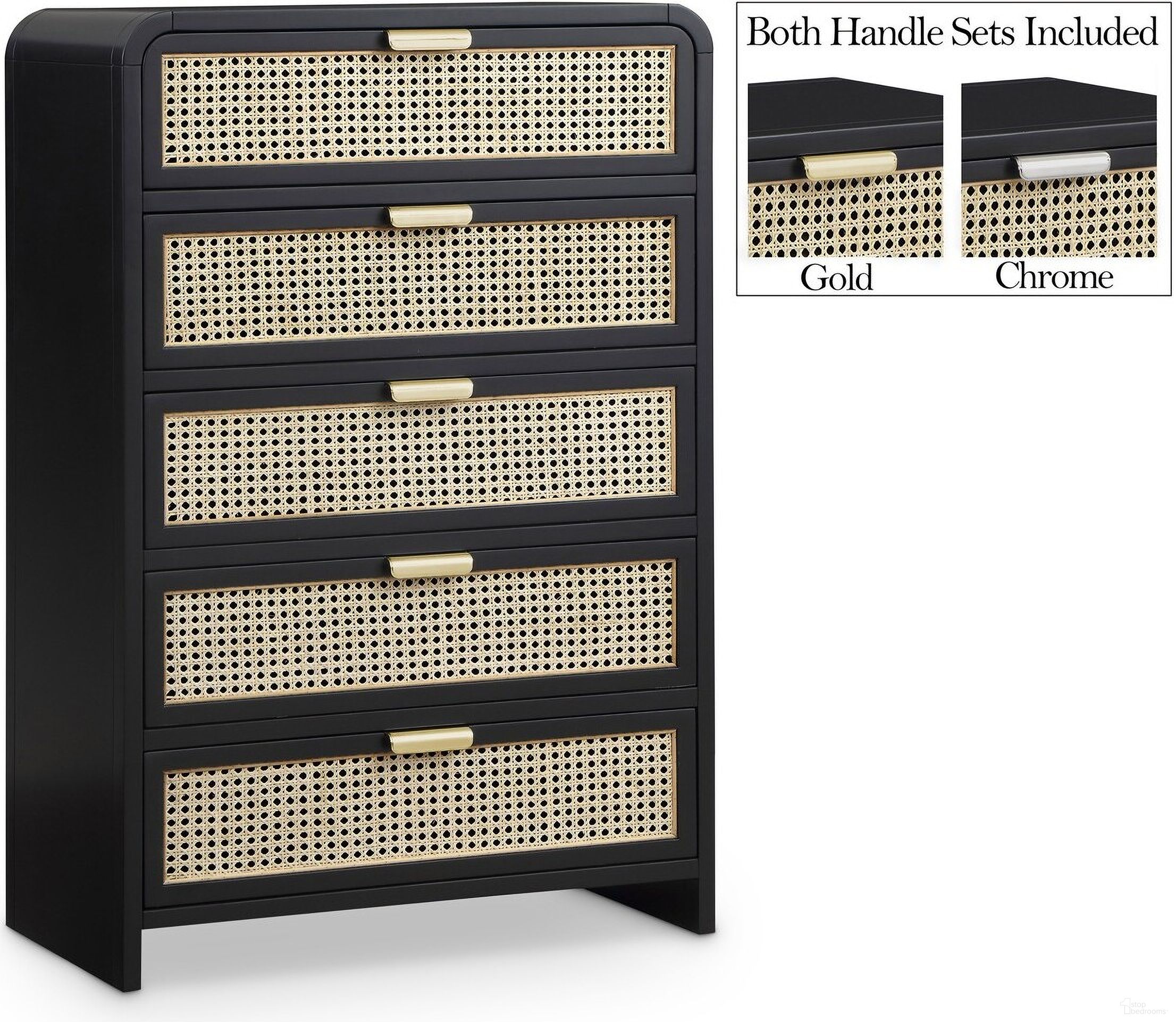 The appearance of Sage Chest In Black designed by Meridian in the modern / contemporary interior design. This black piece of furniture was selected by 1StopBedrooms from Sage Collection to add a touch of cosiness and style into your home. Sku: 873Black-CH. Material: Rubberwood.