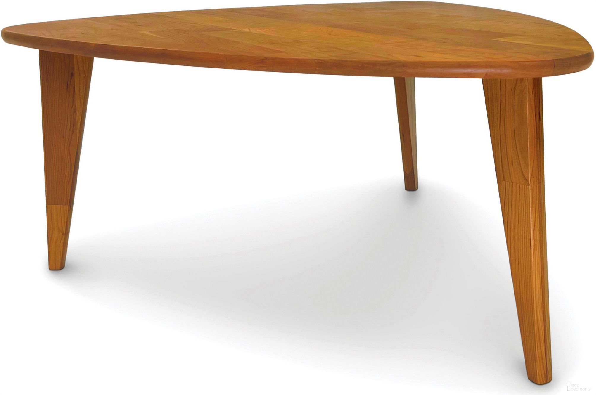 The appearance of Sage Guitar Pick Coffee Table With Wood Legs In Natural Cherry designed by Abelain Home in the transitional interior design. This natural cherry piece of furniture was selected by 1StopBedrooms from Sage Collection to add a touch of cosiness and style into your home. Sku: 8-SAG-3534-16W-03. Material: Wood.