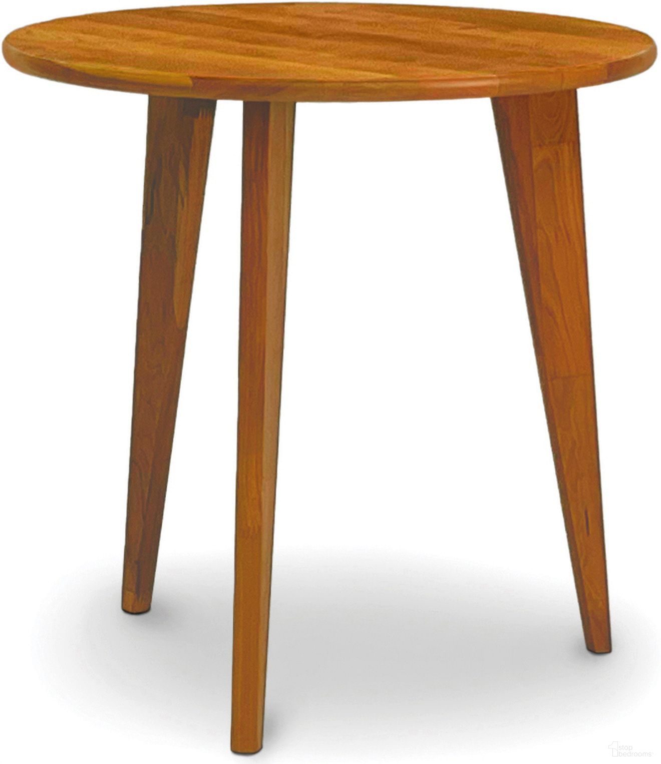The appearance of Sage Round End Table With Wood Legs In Natural Cherry designed by Abelain Home in the transitional interior design. This natural cherry piece of furniture was selected by 1StopBedrooms from Sage Collection to add a touch of cosiness and style into your home. Sku: 8-SAG-2424-24W-03. Material: Wood.