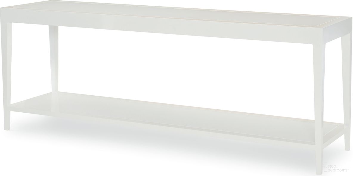 The appearance of Sail Console In White designed by Century Furniture in the modern / contemporary interior design. This white piece of furniture was selected by 1StopBedrooms from Allison Paladino Sail Collection to add a touch of cosiness and style into your home. Sku: D46-87. Material: Aluminum. Table Top Shape: Rectangular.