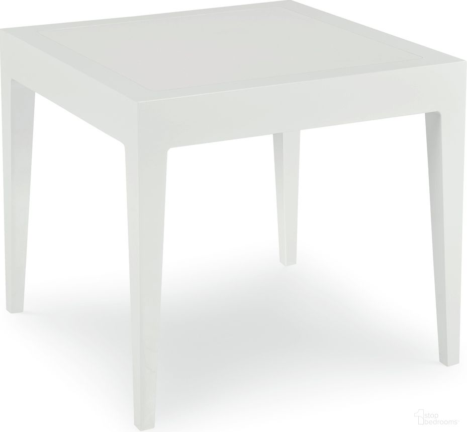 The appearance of Sail Square Side Table In White designed by Century Furniture in the modern / contemporary interior design. This white piece of furniture  was selected by 1StopBedrooms from Allison Paladino Sail Collection to add a touch of cosiness and style into your home. Sku: D46-84. Table Top Shape: Square. Material: Aluminum.