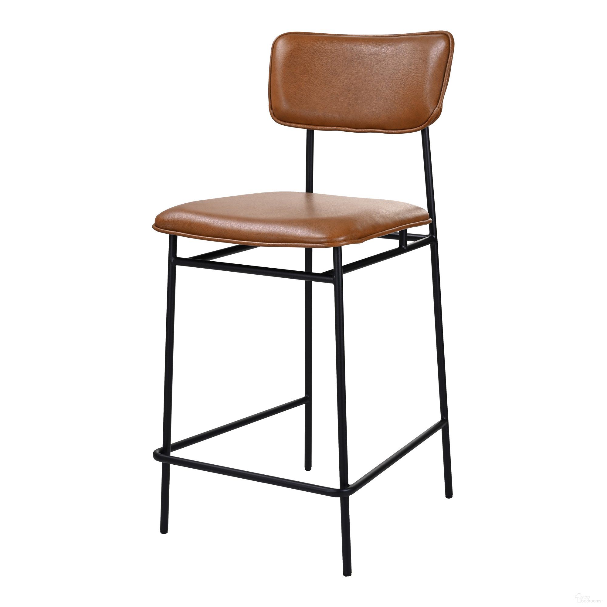 The appearance of Sailor Counter Stool In Brown designed by Moes Home in the modern / contemporary interior design. This brown piece of furniture was selected by 1StopBedrooms from Sailor Collection to add a touch of cosiness and style into your home. Sku: EQ-1015-03. Material: Leather.