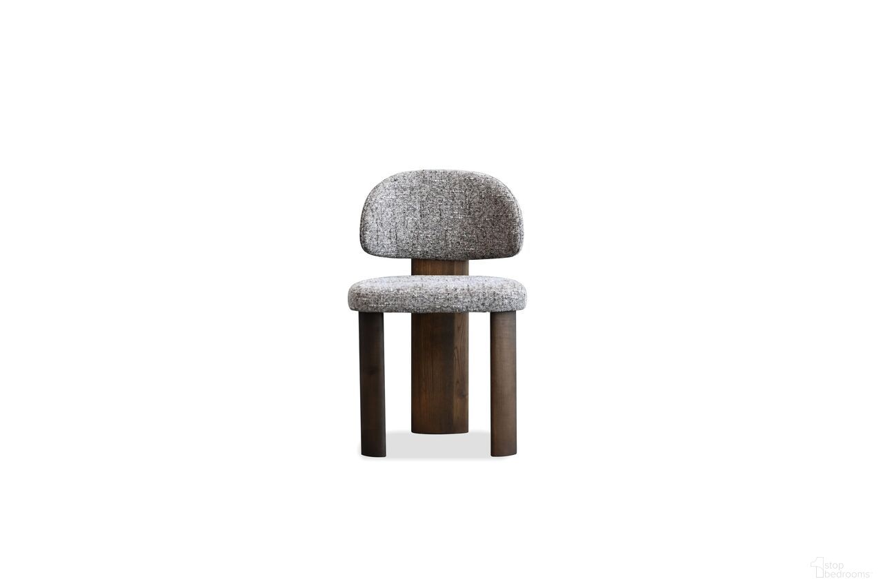 Sake Dining Chair Set of 2 Ebony Ash Base In Koala Tweed