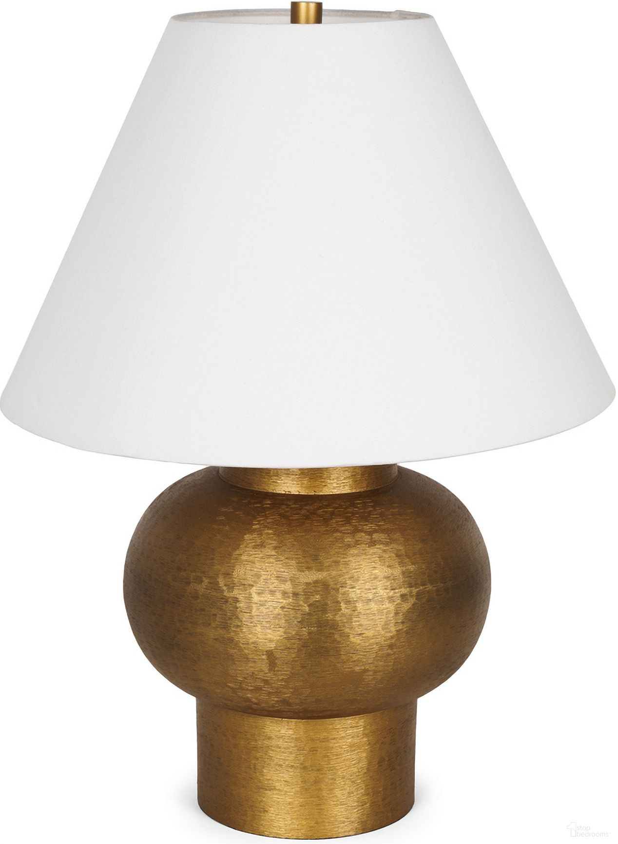Salaah Brushed Metal with Cream Shade Table Lamp In Antique Gold