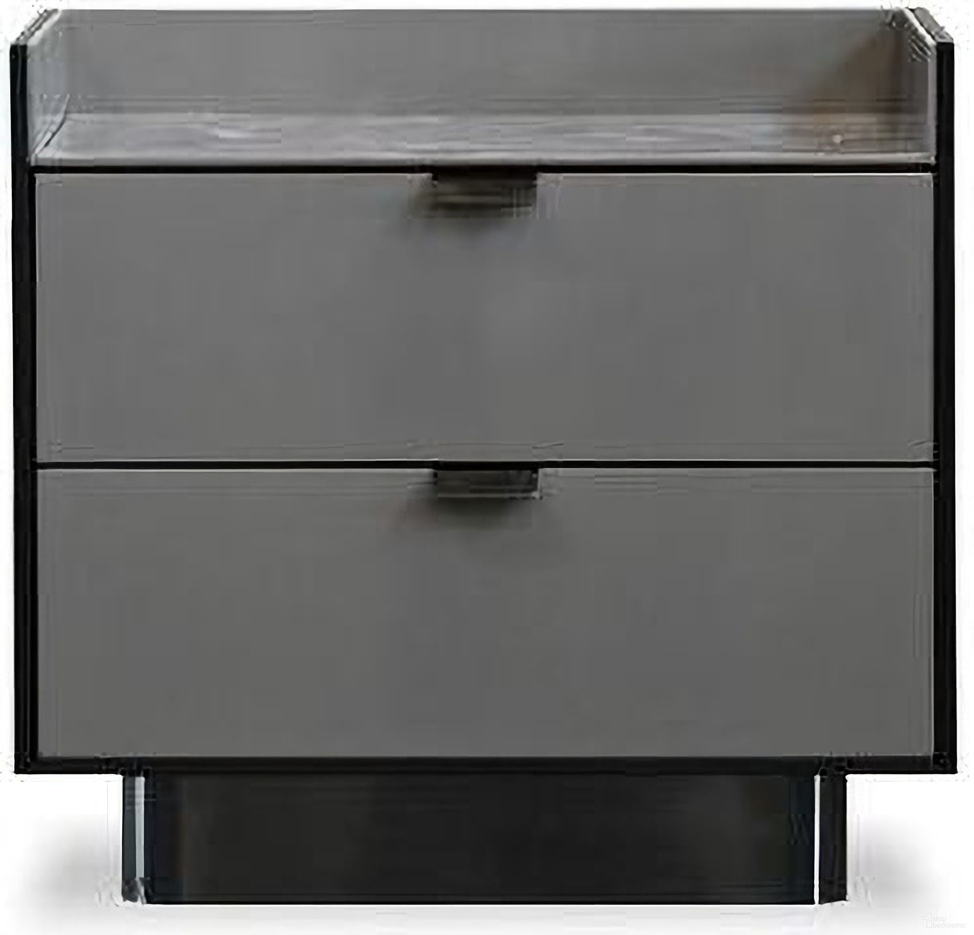The appearance of Salazar Side Table Steel Powder Coated Base In Smoke Grey designed by Mobital in the modern / contemporary interior design. This smoke grey piece of furniture  was selected by 1StopBedrooms from Salazar Collection to add a touch of cosiness and style into your home. Sku: NIG-SALA-GREY-SINT. Material: Veneer.