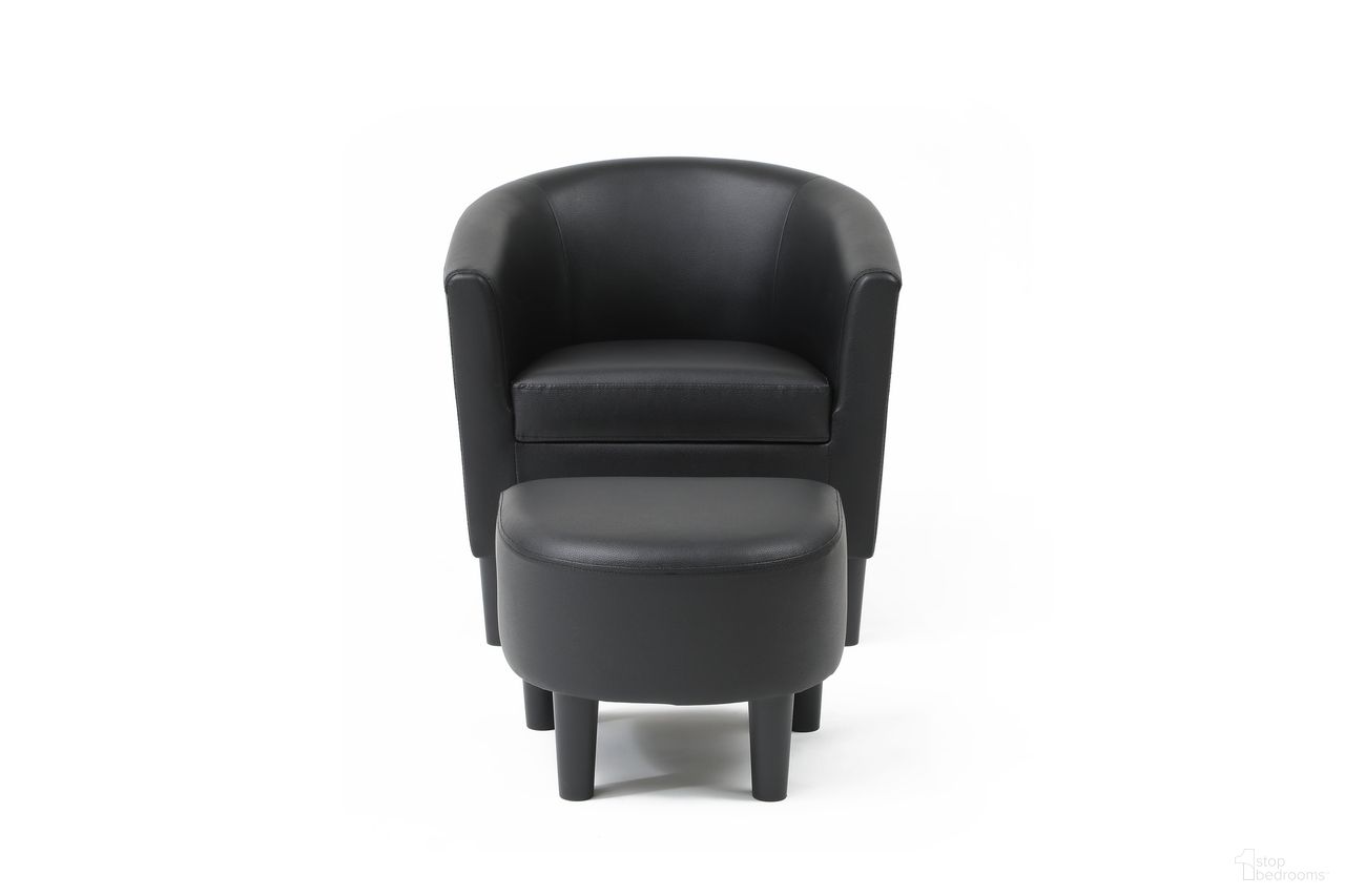 Salem Chair and Ottoman In Black