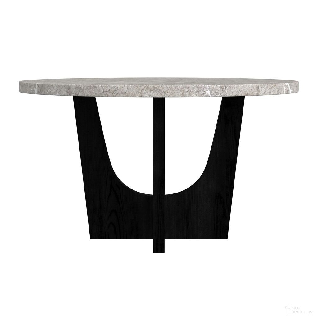 The appearance of Salem Round Dining Table with Faux Marble Top In Black and Grey designed by Picket House in the modern / contemporary interior design. This grey/black piece of furniture  was selected by 1StopBedrooms from Salem Collection to add a touch of cosiness and style into your home. Sku: D-17380-8-TT2;D-17380-8-DTB. Table Base Style: Trestle. Table Top Shape: Round. Size: 31". Material: Oak.