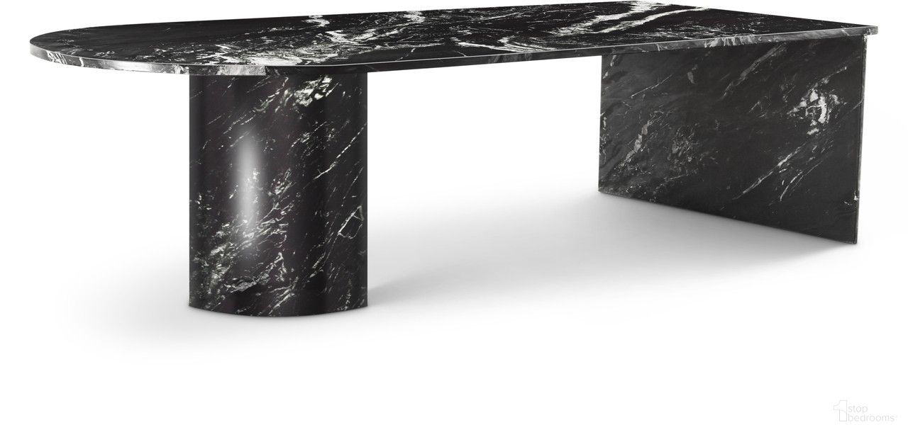 The appearance of Salerno Coffee Table In Black designed by Meridian in the modern / contemporary interior design. This black piece of furniture was selected by 1StopBedrooms from Salerno Collection to add a touch of cosiness and style into your home. Sku: 263Black-CT Box 1/2 (Top / Side Base);263Black-CT Box 2/2 (Round Base). Material: Marble.