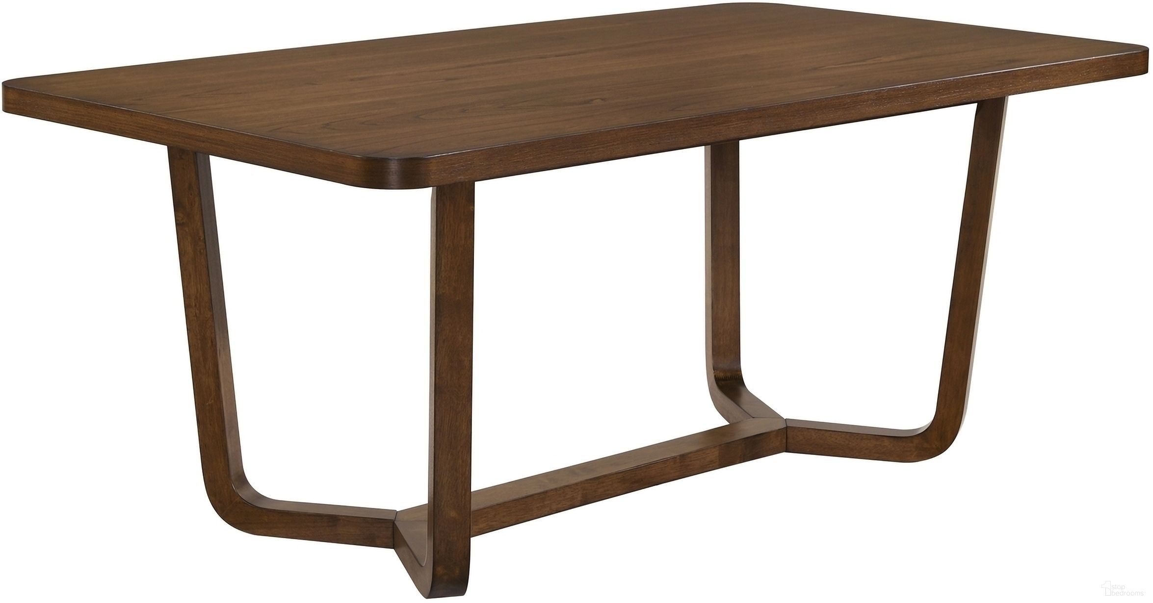 The appearance of Salerno Dining Table In Brown designed by Crown Mark in the transitional interior design. This brown piece of furniture was selected by 1StopBedrooms from Salerno Collection to add a touch of cosiness and style into your home. Sku: 2311T-3971. Table Base Style: Trestle. Material: MDF. Table Top Shape: Rectangular. Size: 39" x 71".