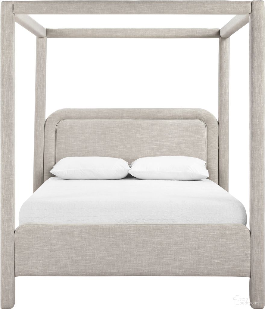 The appearance of Salina Linen Textured Fabric Upholstered Full Bed In Beige designed by Meridian in the modern / contemporary interior design. This beige piece of furniture  was selected by 1StopBedrooms from Salina Collection to add a touch of cosiness and style into your home. Sku: B1294Beige-F Box 1/2 (Headboard / Footboard / Support on Headboard / Slats);B1294Beige-F Box 2/2 (Rails / Bed Post / Support on Headboard Length / Center Rail). Bed Size: Full. Material: Linen. Bed Type: Upholstered Bed.