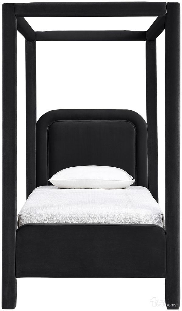 Salina Velvet Upholstered Twin Bed In Black