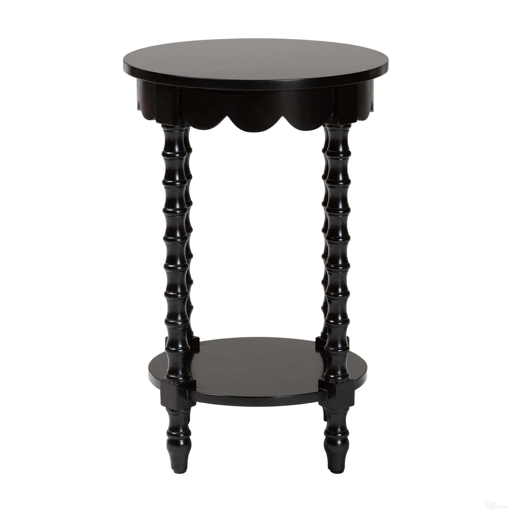 The appearance of Sally Round Nightstand with Bamboo Inspired Legs and Open Shelf In Black designed by Baxton Studio in the transitional interior design. This black piece of furniture was selected by 1StopBedrooms from Sally Collection to add a touch of cosiness and style into your home. Sku: KL-1739-Sally Round-Black/Wooden-NS. Material: Wood.