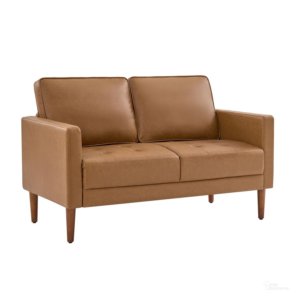 The appearance of Salma Sofa In Camel designed by Karat Home in the modern / contemporary interior design. This camel piece of furniture  was selected by 1StopBedrooms from Salma Collection to add a touch of cosiness and style into your home. Sku: SFYF1200-CML. Material: Faux Leather.