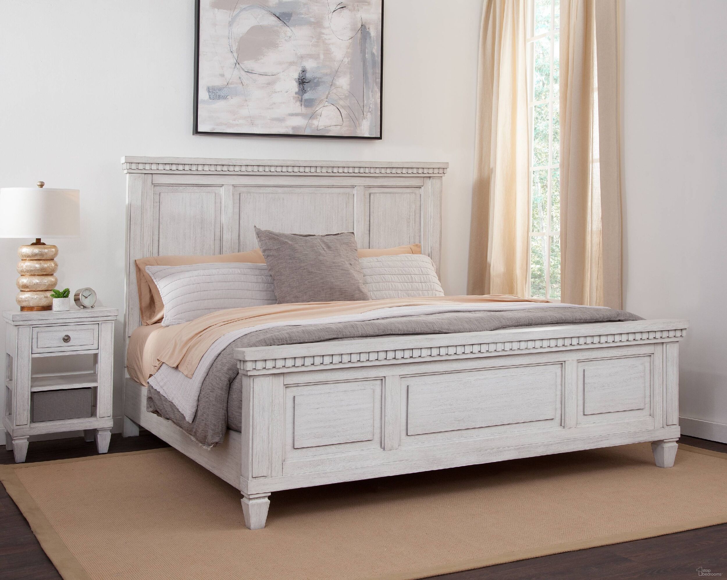 The appearance of Salter Path Bedroom Set In White designed by American Woodcrafters in the transitional interior design. This white piece of furniture was selected by 1StopBedrooms from Salter Path Collection to add a touch of cosiness and style into your home. Sku: 1020-950D;1020-952D;1020-882;1020-410. Bed Size: Queen. Material: Mahogany.