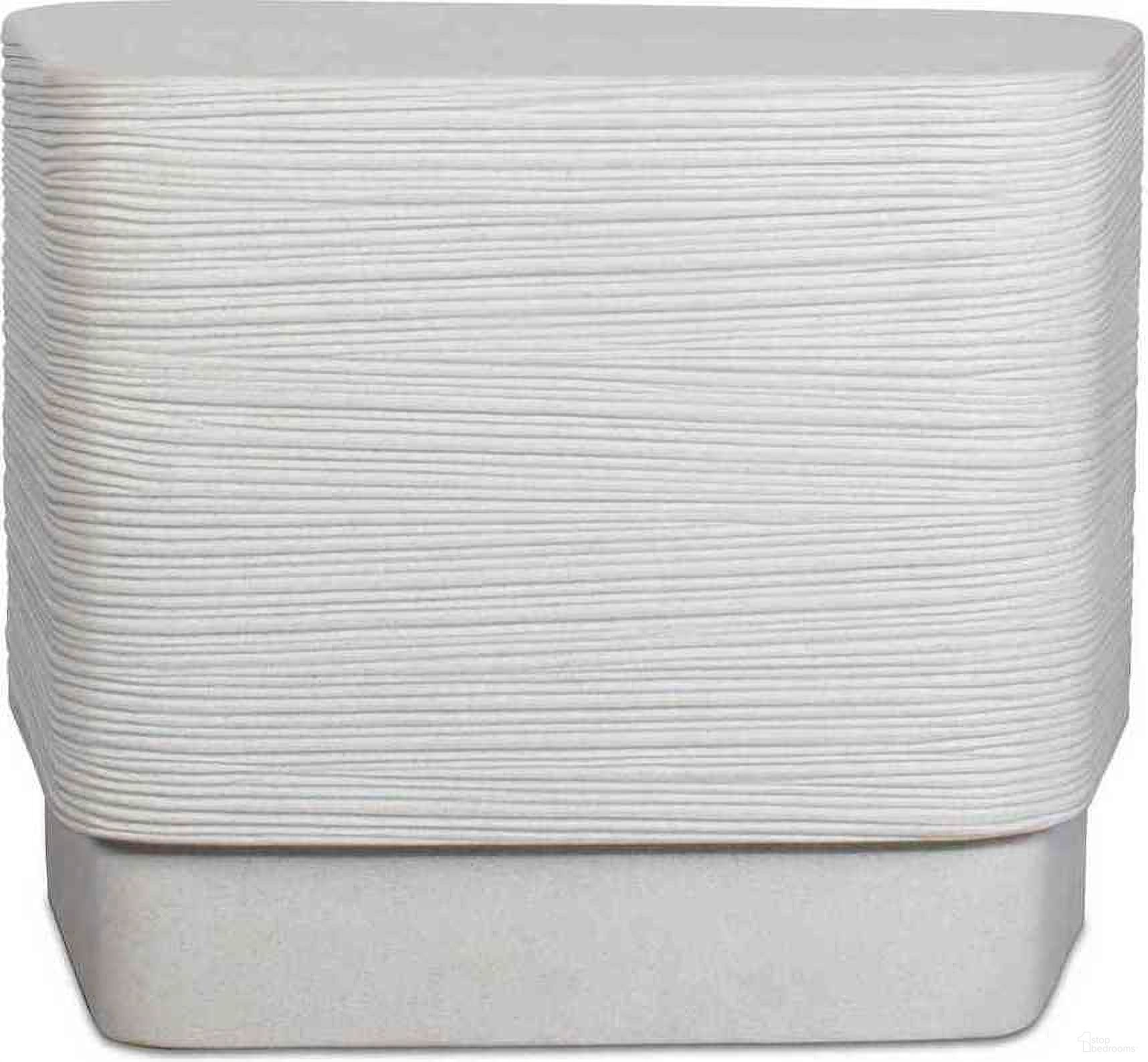 The appearance of Saltwater Concrete Side Table In White designed by Uttermost in the coastal interior design. This white piece of furniture  was selected by 1StopBedrooms from Saltwater Collection to add a touch of cosiness and style into your home. Sku: 50306. Material: Glass Fiber Reinforced Concrete.
