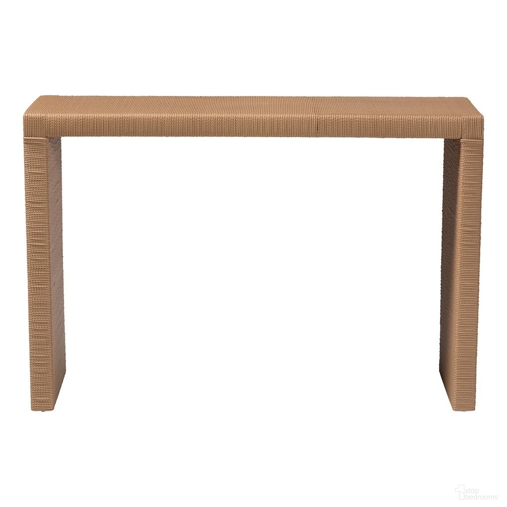 Salve Handwoven Wicker Woven Seagrass Console Table In Natural Brown