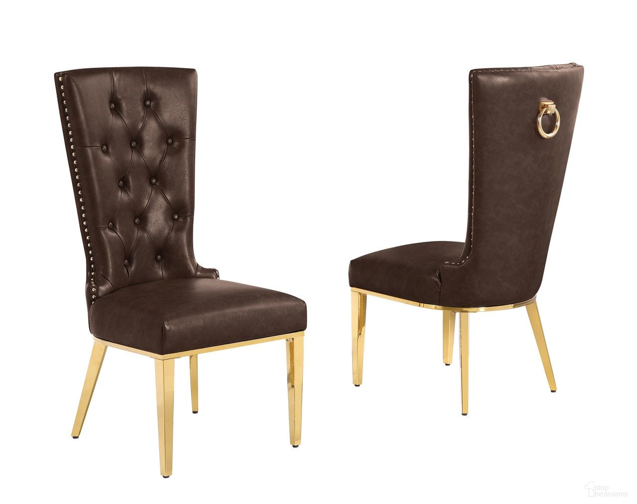 Sam Leather Air Dining Chair Set of 2 in Espresso