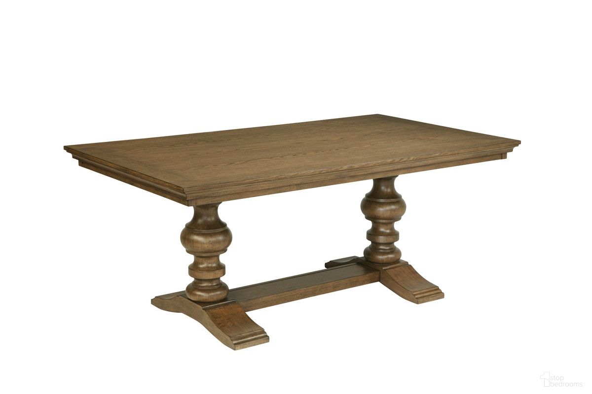 The appearance of Samantha Double Pedestal Rustic Dining Table in Brown designed by Best Quality Furniture in the modern / contemporary interior design. This brown piece of furniture  was selected by 1StopBedrooms from Samantha Collection to add a touch of cosiness and style into your home. Sku: D700-DTT;D700-DTB. Table Base Style: Double Pedestal. Table Top Shape: Rectangular. Size: 72" x 40". Material: Oak Veneer.