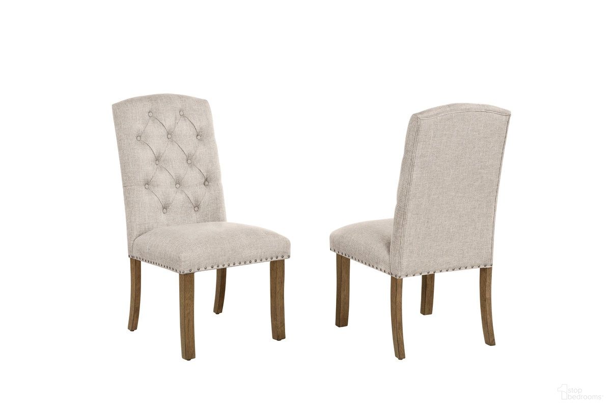Samantha Side Dining Chair Set of 2 in Beige
