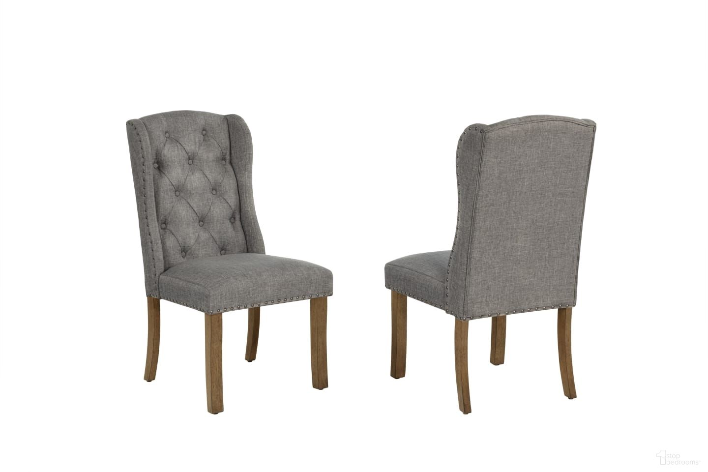The appearance of Samantha Wingback Dining Chair Set of 2 in Gray designed by Best Quality Furniture in the modern / contemporary interior design. This gray piece of furniture  was selected by 1StopBedrooms from Samantha Collection to add a touch of cosiness and style into your home. Sku: D700-WC. Material: Oak Veneer. Chair Type: Side Chair.