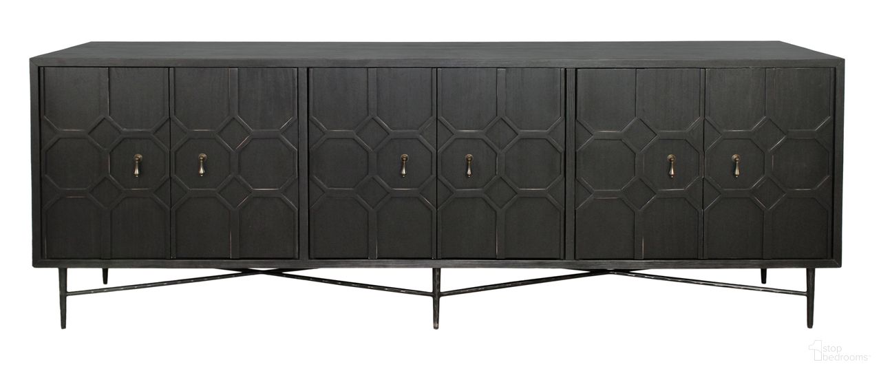 The appearance of Samara 6-Door Sideboard In Black designed by Moti in the transitional interior design. This black piece of furniture was selected by 1StopBedrooms from Samara Collection to add a touch of cosiness and style into your home. Sku: 69009016. Material: Pine.