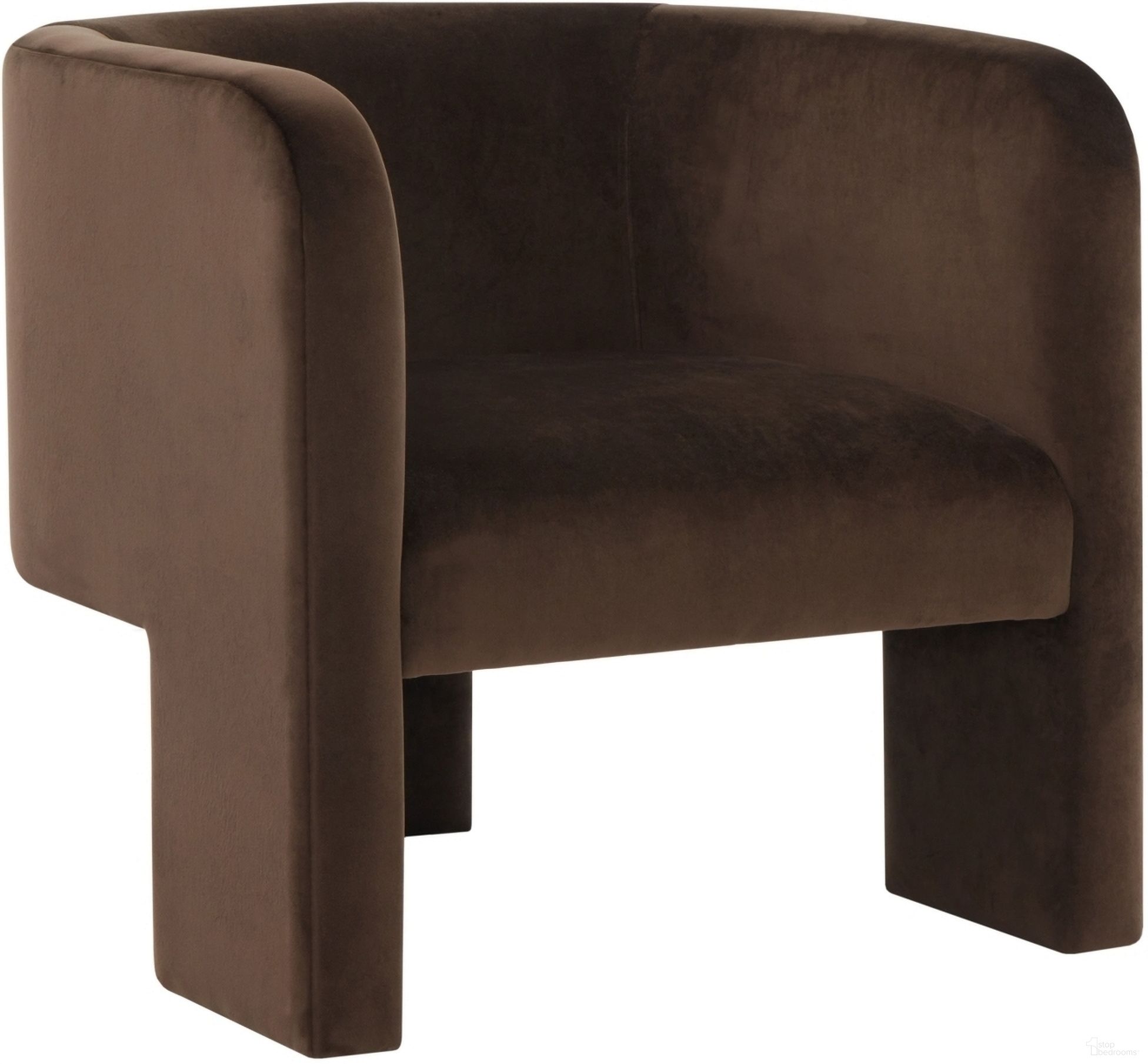 Sammie 3 Leg Accent Chair In Dark Brown