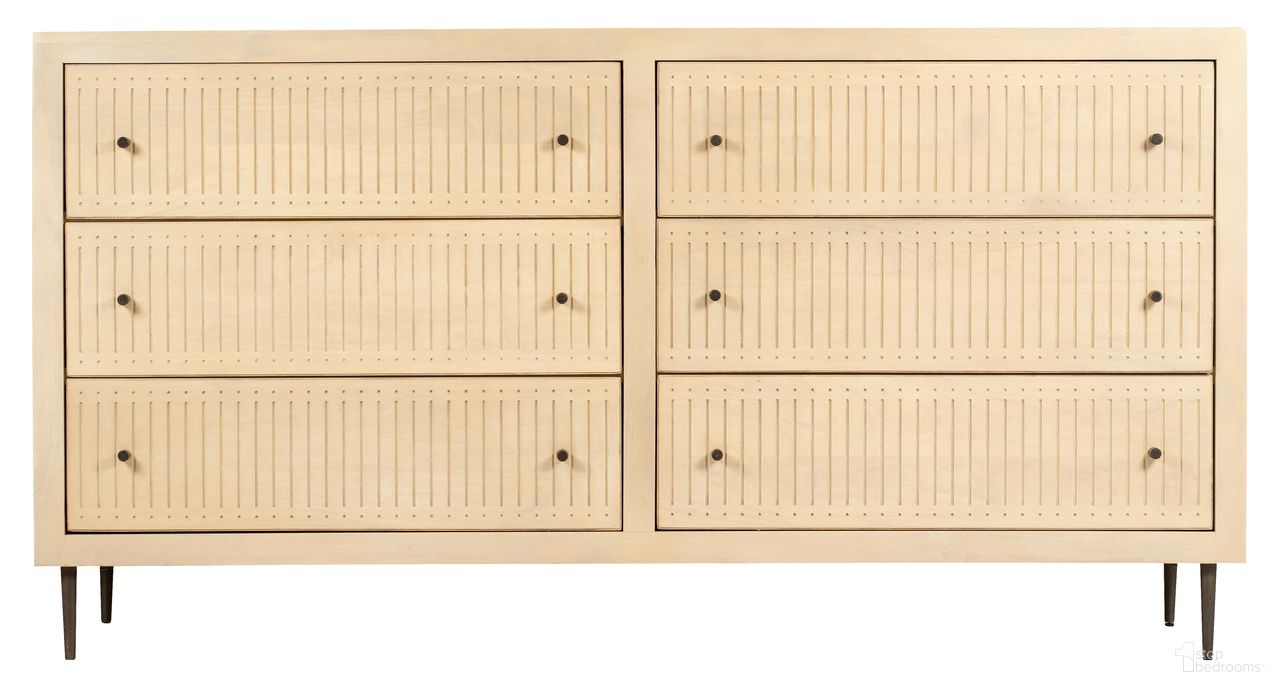 The appearance of Sampson 6-Drawer Dresser In Aged Natural designed by Moti in the modern / contemporary interior design. This aged natural piece of furniture was selected by 1StopBedrooms from Sampson Collection to add a touch of cosiness and style into your home. Sku: 75316001. Material: Mango Wood.