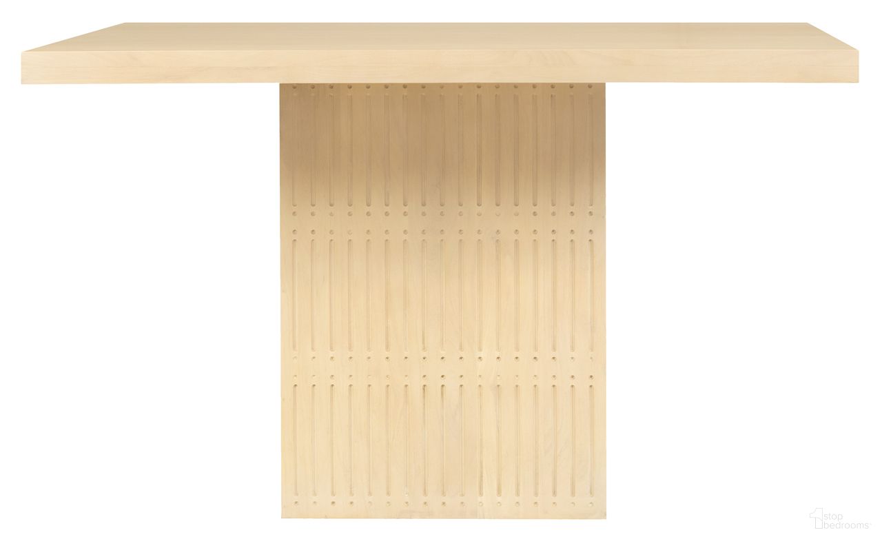 The appearance of Sampson 60 Inch Square Dining Table In Aged Natural designed by Moti in the modern / contemporary interior design. This aged natural piece of furniture was selected by 1StopBedrooms from Sampson Collection to add a touch of cosiness and style into your home. Sku: 75302002. Table Base Style: Pedestal. Table Top Shape: Square. Size: 60" x 60". Material: Mango Wood.