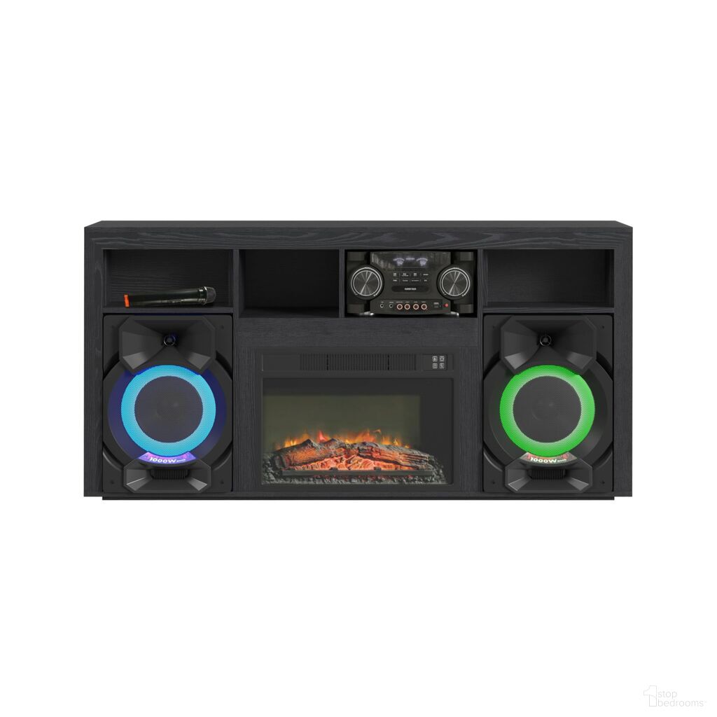 The appearance of San Andreas Fireplace with Sound System In Black designed by Picket House in the modern / contemporary interior design. This black piece of furniture was selected by 1StopBedrooms from San Andreas Collection to add a touch of cosiness and style into your home. Sku: LA-14250-8-FP. Material: Melamine.