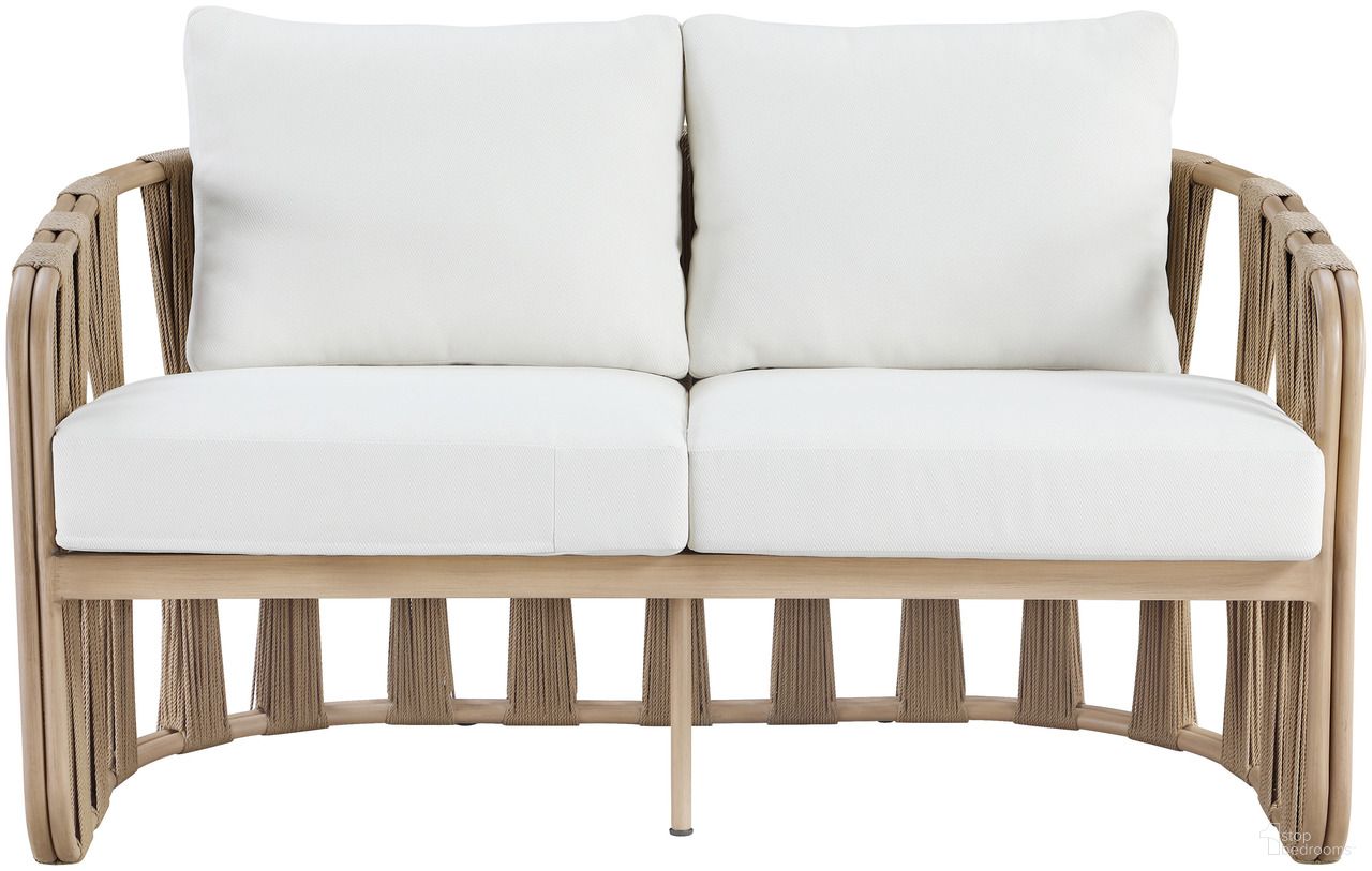 The appearance of San Pietro 60.5 Inch Fabric Upholstered Outdoor Patio Loveseat In Cream and Natural designed by Meridian in the modern / contemporary interior design. This natural/cream piece of furniture was selected by 1StopBedrooms from San Pietro Collection to add a touch of cosiness and style into your home. Sku: 55005Cream-L. Material: Olefin.