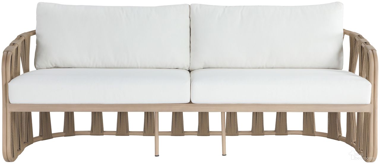 The appearance of San Pietro 90.5 Inch Fabric Upholstered Outdoor Patio Sofa In Cream and Natural designed by Meridian in the modern / contemporary interior design. This natural/cream piece of furniture was selected by 1StopBedrooms from San Pietro Collection to add a touch of cosiness and style into your home. Sku: 55005Cream-S. Material: Olefin.