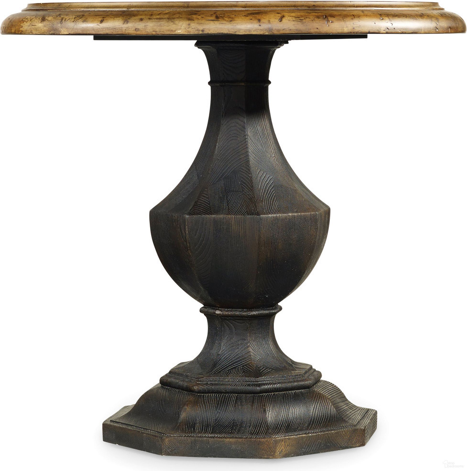 The appearance of Sanctuary Black Round Accent Table designed by Hooker in the transitional interior design. This black piece of furniture was selected by 1StopBedrooms from Sanctuary Collection to add a touch of cosiness and style into your home. Sku: 5402-50001. Material: Hickory.