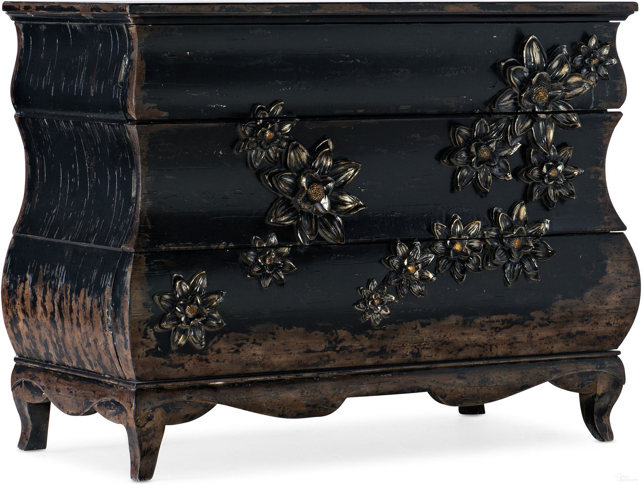 The appearance of Sanctuary Charmant Bachelorette Chest designed by Hooker in the traditional interior design. This black piece of furniture was selected by 1StopBedrooms from Sanctuary 2 Collection to add a touch of cosiness and style into your home. Sku: 5845-90017-99. Material: Oak Veneer.