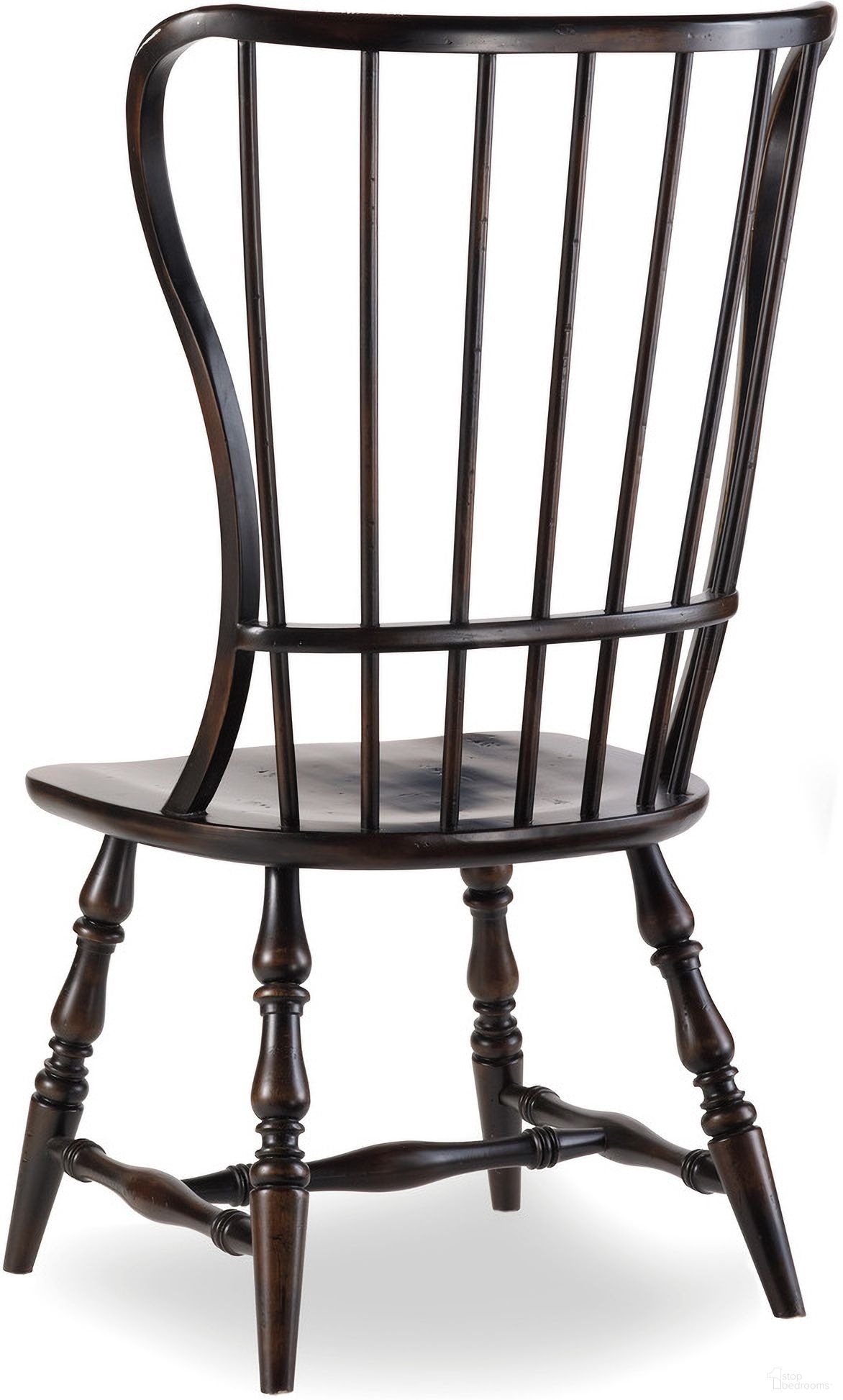 The appearance of Sanctuary Ebony Spindle Side Chair Set of 2 designed by Hooker in the transitional interior design. This black piece of furniture was selected by 1StopBedrooms from Sanctuary Collection to add a touch of cosiness and style into your home. Sku: 3005-75310. Material: Hardwood. Chair Type: Side Chair.