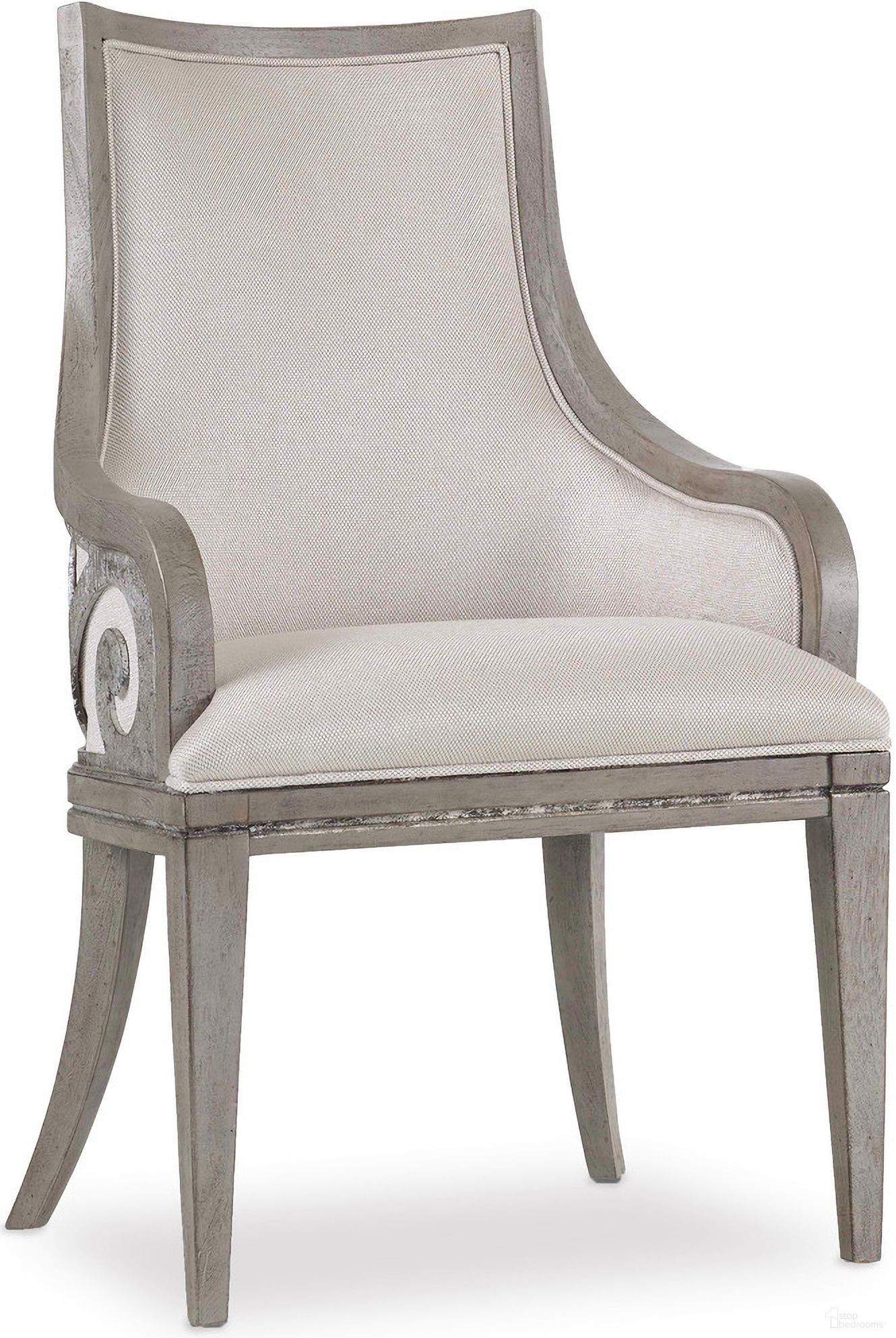 The appearance of Sanctuary Epoque Upholstered Arm Chair Set of 2 designed by Hooker in the traditional interior design. This beige piece of furniture was selected by 1StopBedrooms from Sanctuary Collection to add a touch of cosiness and style into your home. Sku: 5603-75400-LTBR. Chair Type: Arm Chair. Material: Oak Veneer.