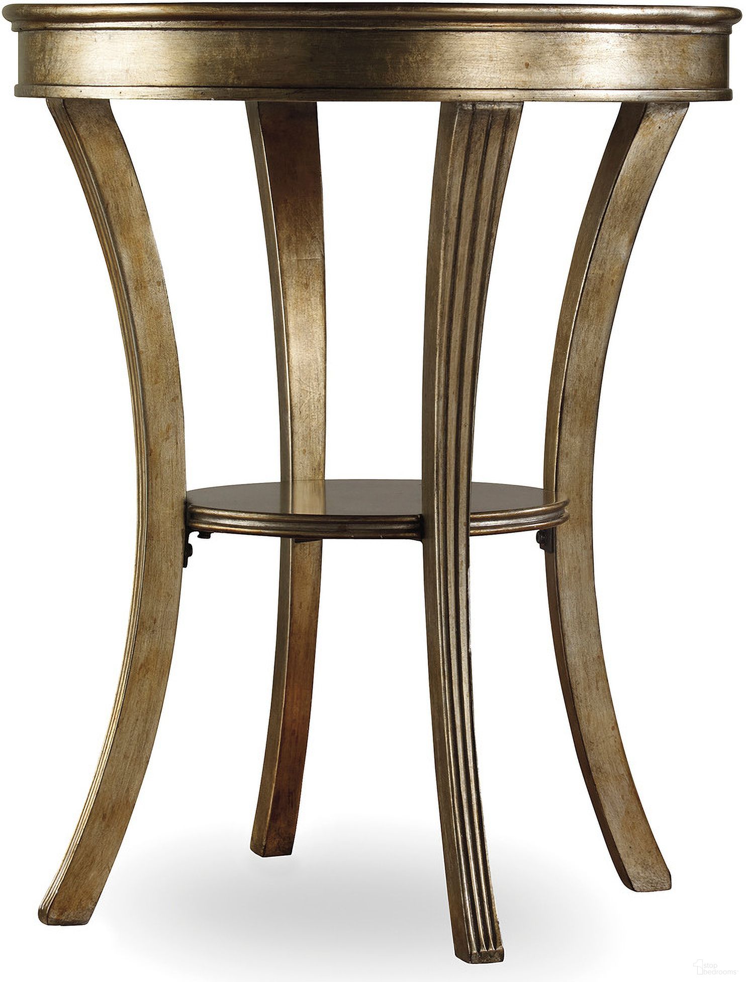 The appearance of Sanctuary Gold Visage Round Mirrored Accent Table designed by Hooker in the traditional interior design. This gold piece of furniture was selected by 1StopBedrooms from Sanctuary Collection to add a touch of cosiness and style into your home. Sku: 3014-50001. Material: Mirror.
