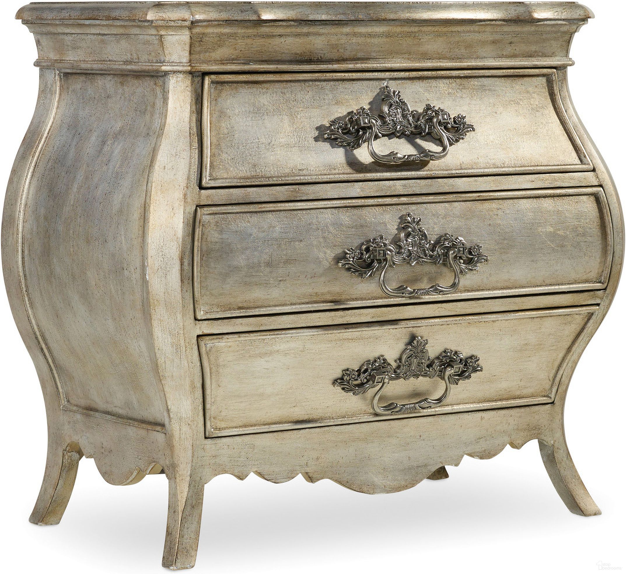 Sanctuary Silver Curved Nightstand