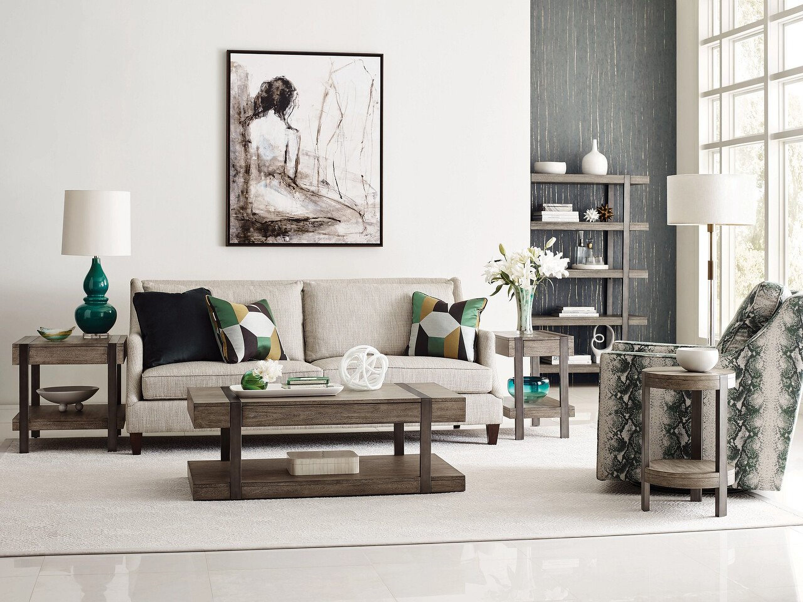 The appearance of Sandler Rectangular Occasional Table Set In Gray designed by Hammary in the modern / contemporary interior design. This gray piece of furniture  was selected by 1StopBedrooms from Sandler Collection to add a touch of cosiness and style into your home. Sku: 180-910;180-915. Material: Wood.