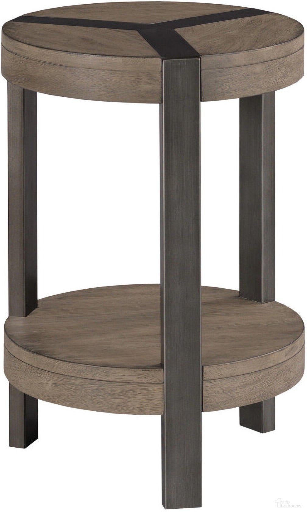 The appearance of Sandler Round Accent Table In Gray designed by Hammary in the modern / contemporary interior design. This gray piece of furniture  was selected by 1StopBedrooms from Sandler Collection to add a touch of cosiness and style into your home. Sku: 180-918. Material: Wood.