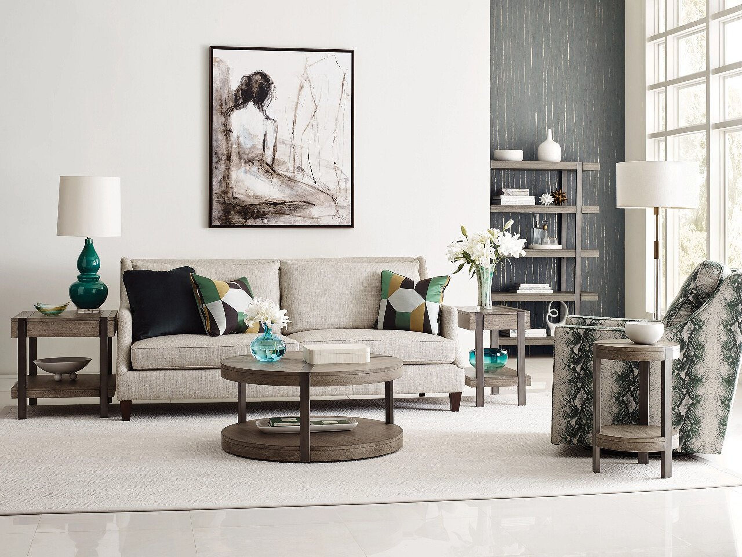The appearance of Sandler Round Occasional Table Set In Gray designed by Hammary in the modern / contemporary interior design. This gray piece of furniture  was selected by 1StopBedrooms from Sandler Collection to add a touch of cosiness and style into your home. Sku: 180-911;180-915. Material: Wood.