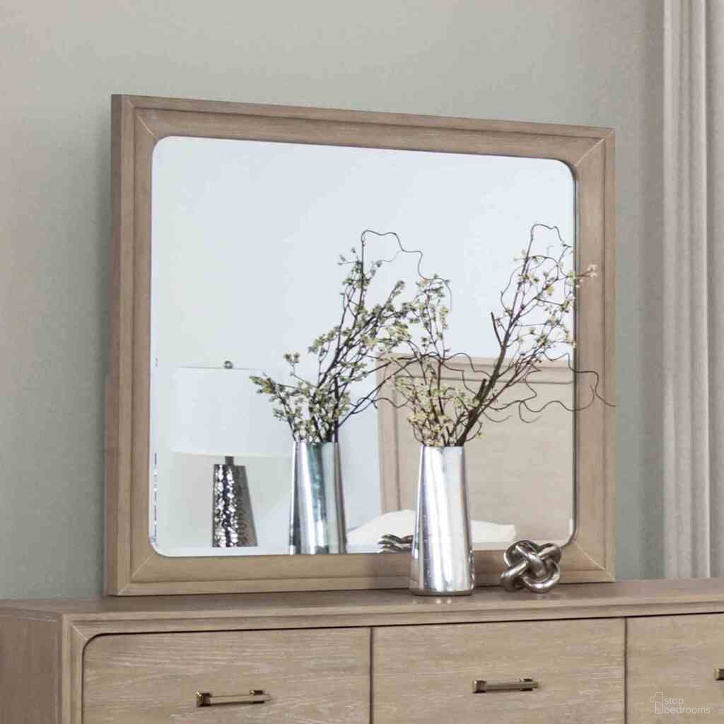 The appearance of Sandnes Mirror In Light Oak designed by Furniture of America in the transitional interior design. This light oak piece of furniture  was selected by 1StopBedrooms from Sandnes Collection to add a touch of cosiness and style into your home. Sku: FM7369AK-M. Material: Solid Wood.