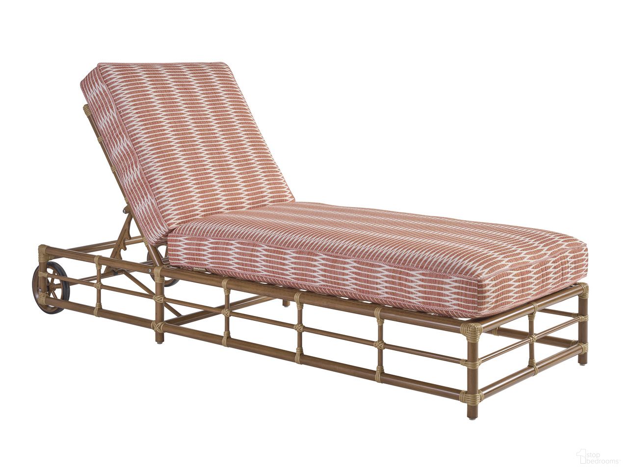 The appearance of Sandpiper Bay Chaise In Brown/Red/Pink designed by Tommy Bahama in the coastal interior design. This brown/red/pink piece of furniture was selected by 1StopBedrooms from Sandpiper Bay Collection to add a touch of cosiness and style into your home. Sku: 3360-75-40. Material: Aluminum.