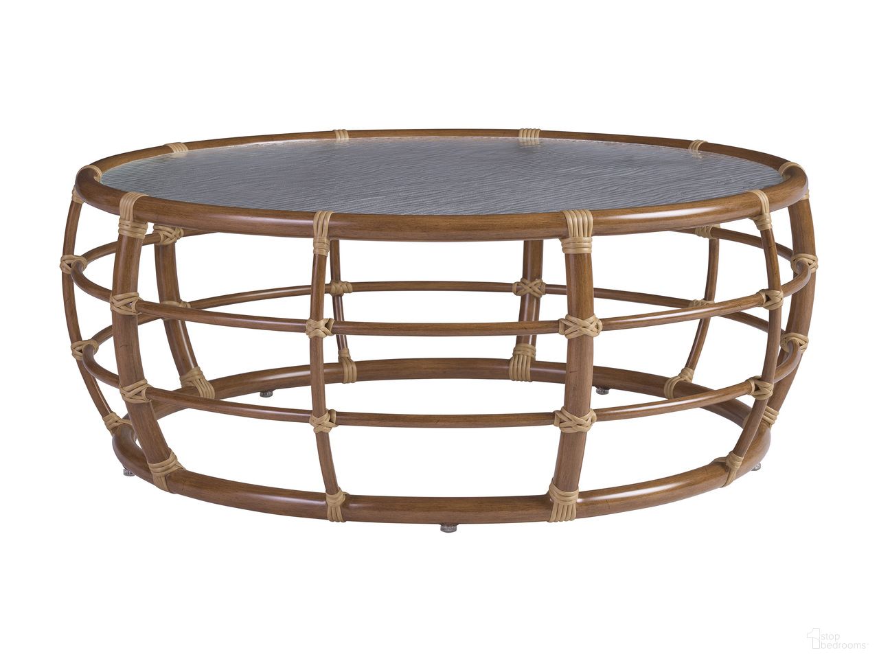 The appearance of Sandpiper Bay Round Cocktail Table In Brown designed by Tommy Bahama in the coastal interior design. This brown piece of furniture was selected by 1StopBedrooms from Sandpiper Bay Collection to add a touch of cosiness and style into your home. Sku: 3360-943. Table Top Shape: Round. Material: Aluminum.