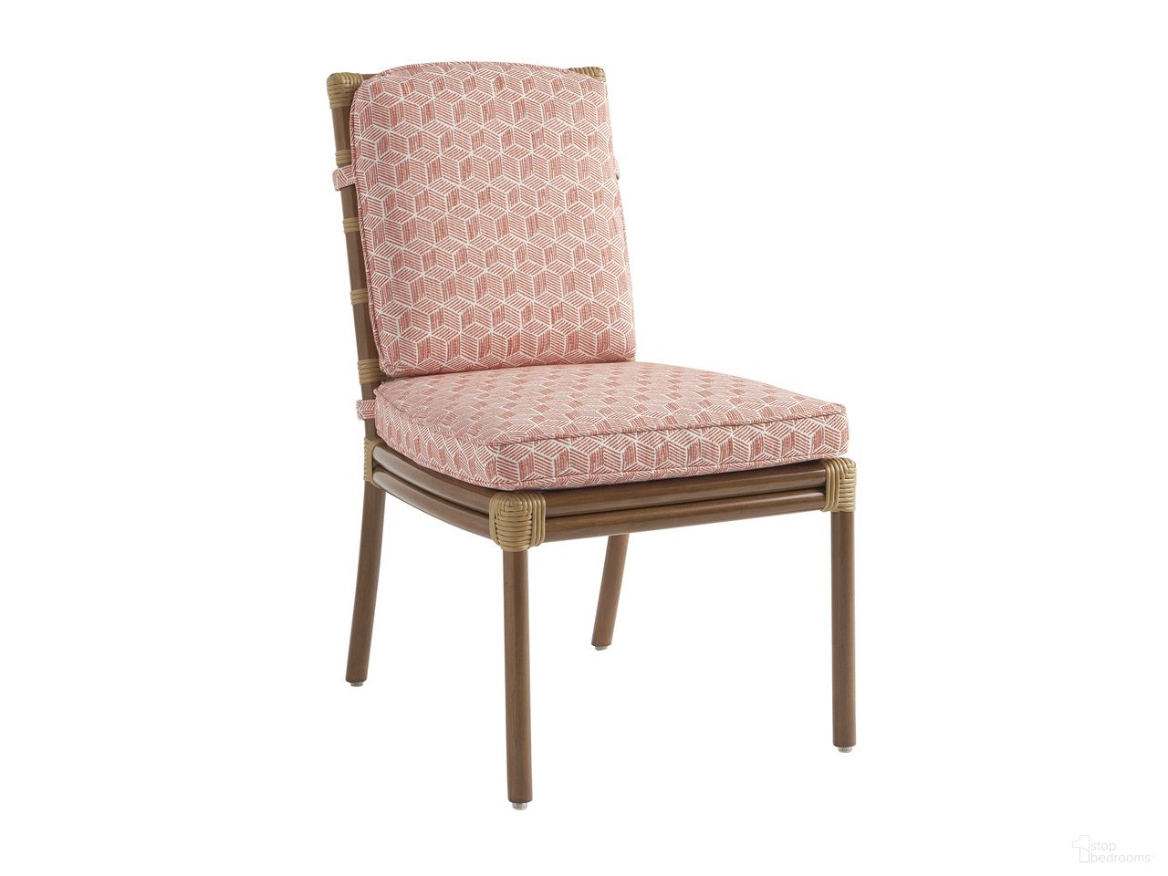 The appearance of Sandpiper Bay Side Dining Chair In Brown/Red/Pink designed by Tommy Bahama in the coastal interior design. This brown/red/pink piece of furniture was selected by 1StopBedrooms from Sandpiper Bay Collection to add a touch of cosiness and style into your home. Sku: 3360-12-40. Material: Aluminum.