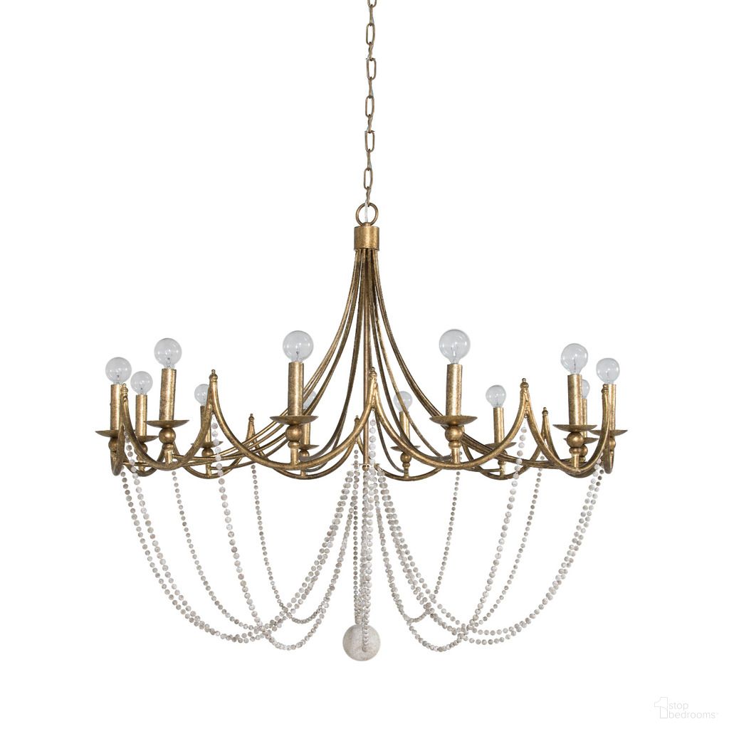 Sandra Chandelier In Antique Gold and Antique White