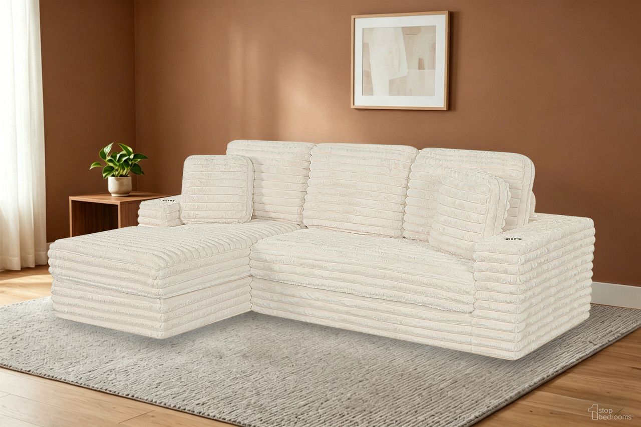 Sandy 2-Piece Compressed Left Chase Sectional In Beige