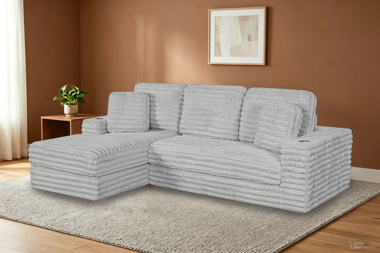 The appearance of Sandy 2-Piece Compressed Left Chase Sectional In Light Gray designed by Best Quality Furniture in the glam interior design. This light gray piece of furniture  was selected by 1StopBedrooms from Sandy Collection to add a touch of cosiness and style into your home. Sku: SE801-Chaise;SE801-Loveseat. Material: Faux Fur.