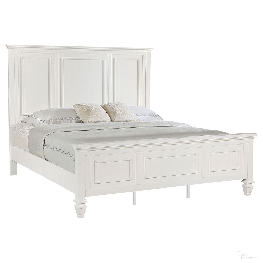 The appearance of Sandy Beach 63 Inch Eastern King Wood Panel Bed In Cream White designed by Coaster in the coastal interior design. This cream white piece of furniture was selected by 1StopBedrooms from Sandy Beach Collection to add a touch of cosiness and style into your home. Sku: 201301KENB1;201301KENB2;201301KENB3. Bed Type: Panel Bed. Bed Size: King. Material: Veneer.