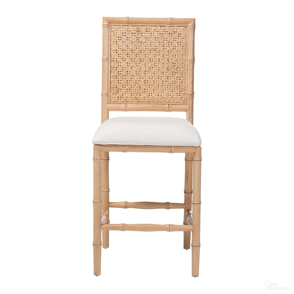 Sandy Counter Stool In White and Brown